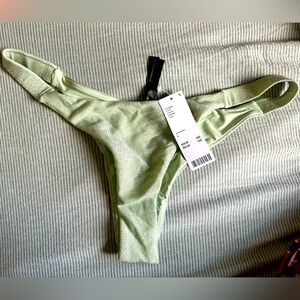 UO- Shiny Green Bikini Bottom Size L